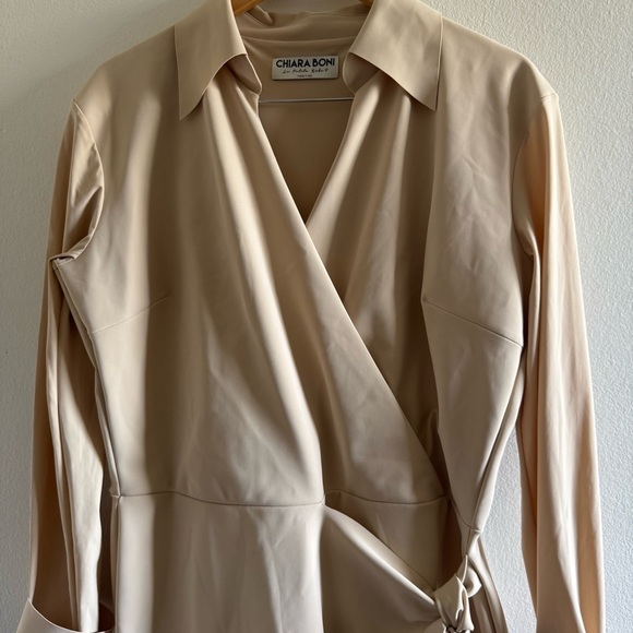 Chiara Boni La Petite Robe Kamala Matt Jersey Faux Wrap Midi Dress size 54 - Picture 8 of 15